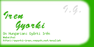iren gyorki business card